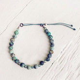 tiny treasure // mini gemstone bead stacking bracelet - african turquoise by Peacock & Lime