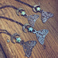 forest moon // copper electroformed moth pendant necklace - czech glass star by Peacock and Lime