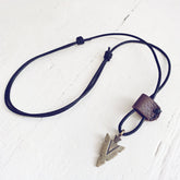 arrowhead // men's rugged distressed black leather necklace with arrow head pendant by Peacock and Lime