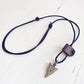 arrowhead // men's rugged distressed black leather necklace with arrow head pendant by Peacock and Lime