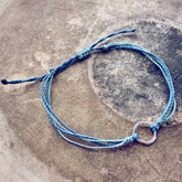 Beach break - adjustable cord surf beach bracelets - Peacock & Lime