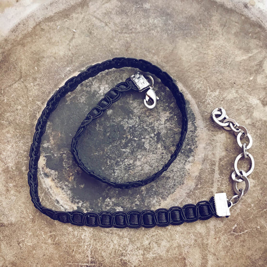 better than basic II // boho simple thin black ribbon choker by Peacock and Lime