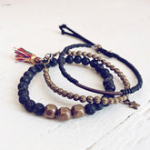 black sea and treasure // beachy bracelet style pack, set of 3 by Peacock & Lime