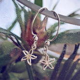 bloom // baby boho sterling silver open flower outline charm earrings - Peacock & Lime