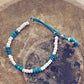 catch a wave // beachy bracelet style pack, single blue & white bead bracelet by Peacock & Lime