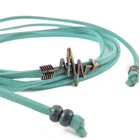 colourful full of life // heartbeat arrow choker lariat necklace - wrap bracelet