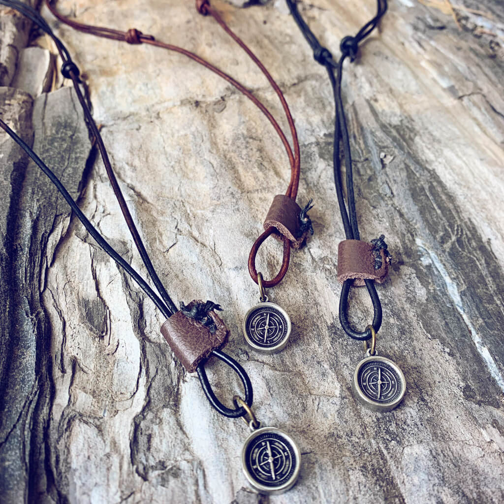 Leather mens necklaces and on sale pendants