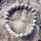 harmony moonstone // gemstone bead mala bracelet with moonstone and fossil jasper by Peacock & Lime