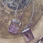 illumine // one of a kind - silver electroplated amethyst pendant necklace - Peacock & Lime