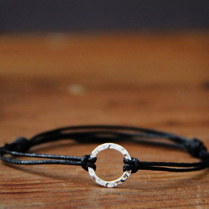 karma circle wish bracelet - black - Peacock & Lime
