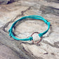karma circle wish bracelet - turquoise - Peacock & Lime