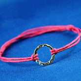 karma circle wish bracelet - fuchsia pink - Peacock & Lime