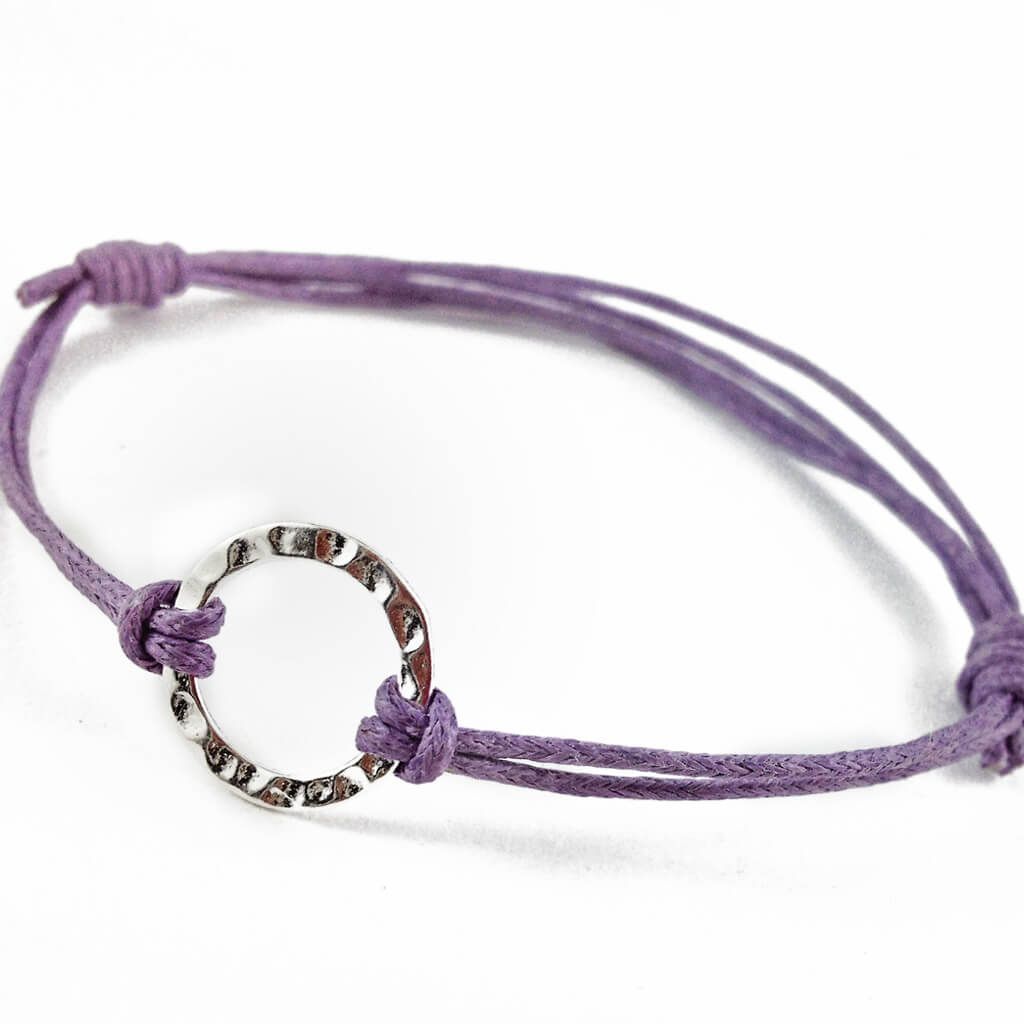 karma circle wish bracelet - lilac purple - Peacock & Lime