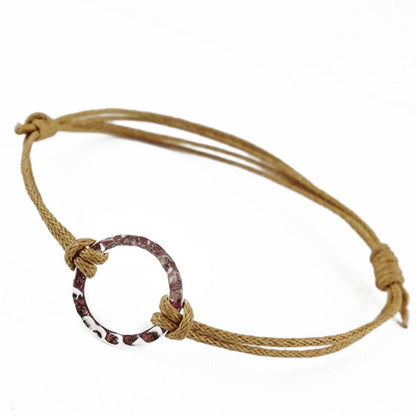 karma circle wish bracelet - natural - Peacock & Lime