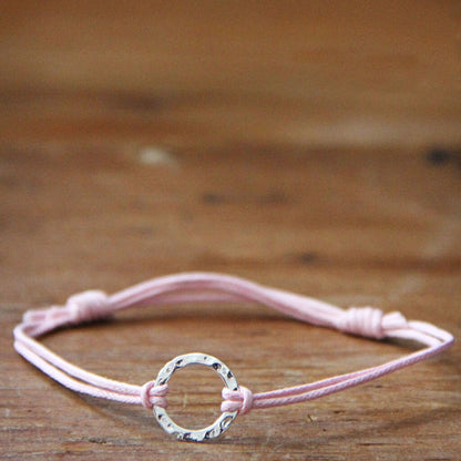 karma circle wish bracelet - baby pink - Peacock & Lime