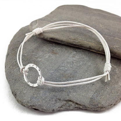 karma circle wish bracelet - white - Peacock & Lime