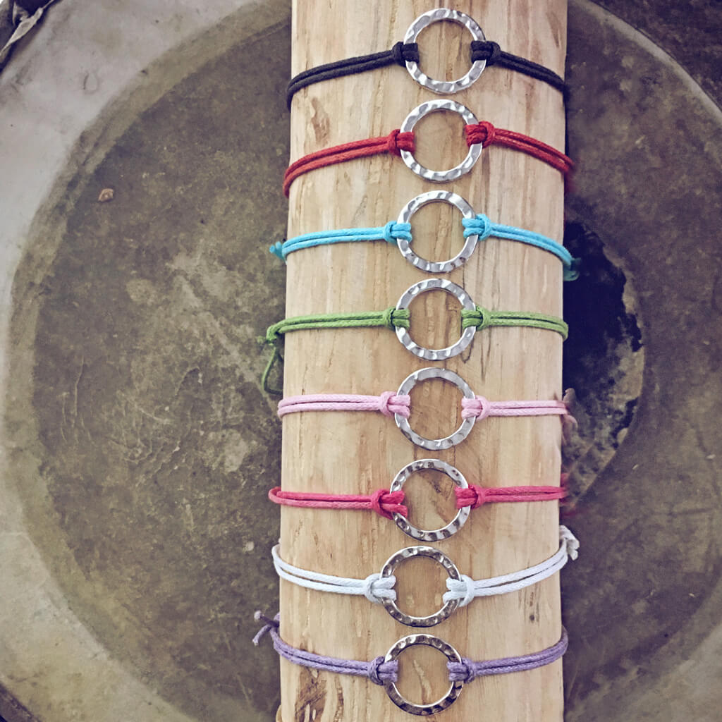 karma circle wish bracelet - choice of colours - Peacock & Lime