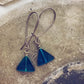 keystone // triangle dainty dangle czech glass earrings - Peacock & Lime
