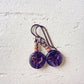 little bird blue // czech glass coin drop earrings, choice of colour - Peacock & Lime