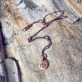 little lotus flower pendant necklace - copper - by Peacock & Lime