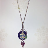 love locked // mini steampunk heart locket necklace - Peacock & Lime