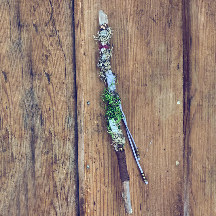 magick // willow or applewood branch crystal electroformed wand - woodland fairy by Peacock and Lime