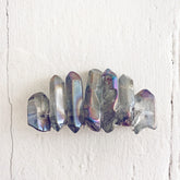 siren's call // quartz crystal hair clip barrette - grey AB titanium - by Peacock and Lime