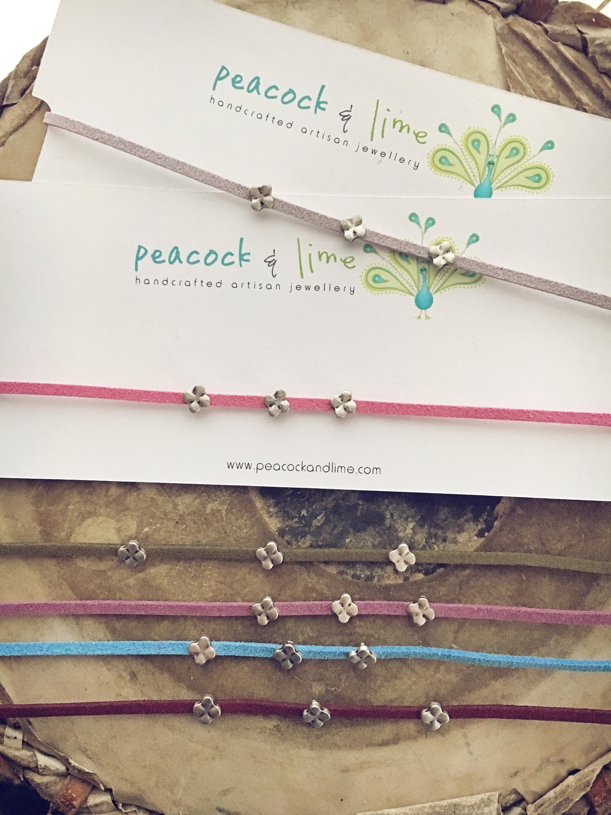 quatrefoil slide choker necklace // choice of colours - Peacock & Lime