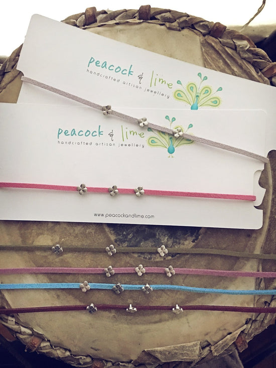 quatrefoil slide choker necklace // choice of colours - Peacock & Lime