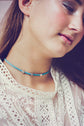 quatrefoil slide choker necklace // choice of colours - Peacock & Lime