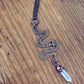 serpent // copper electroformed snake pendant necklace with angel aura quartz crystal by Peacock and Lime
