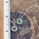 sweetheart / mint green baby boho enamel heart charm earrings - Peacock & Lime , the original Peacock and Lime boho jewelry