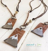 the mountains are calling handstamped necklace - Peacock & Lime , the original Peacock and Lime boho jewelry