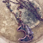 under an amethyst moon - Luna - copper electroformed crescent moon amethyst slice bohemian necklace - Peacock & Lime , the original Peacock and Lime boho jewelry