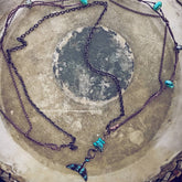 under the sea // mermaid or whale tail boho beach style necklace - Peacock & Lime