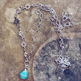 unity II - gemstone teardrop pendant necklace - amazonite - Peacock & Lime
